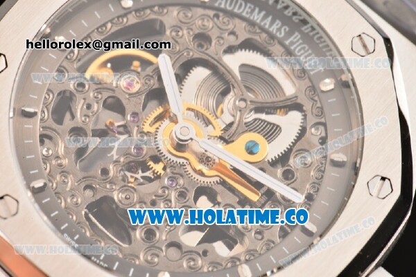 Audemars Piguet Royal Oak 41MM Asia Automatic Full Steel with Silver Markers and Skeleton Dial - Click Image to Close